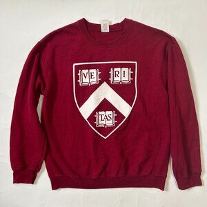 Vtg. Harvard University Veritas shield logo Sweatshirt Mens M Maroon Academia